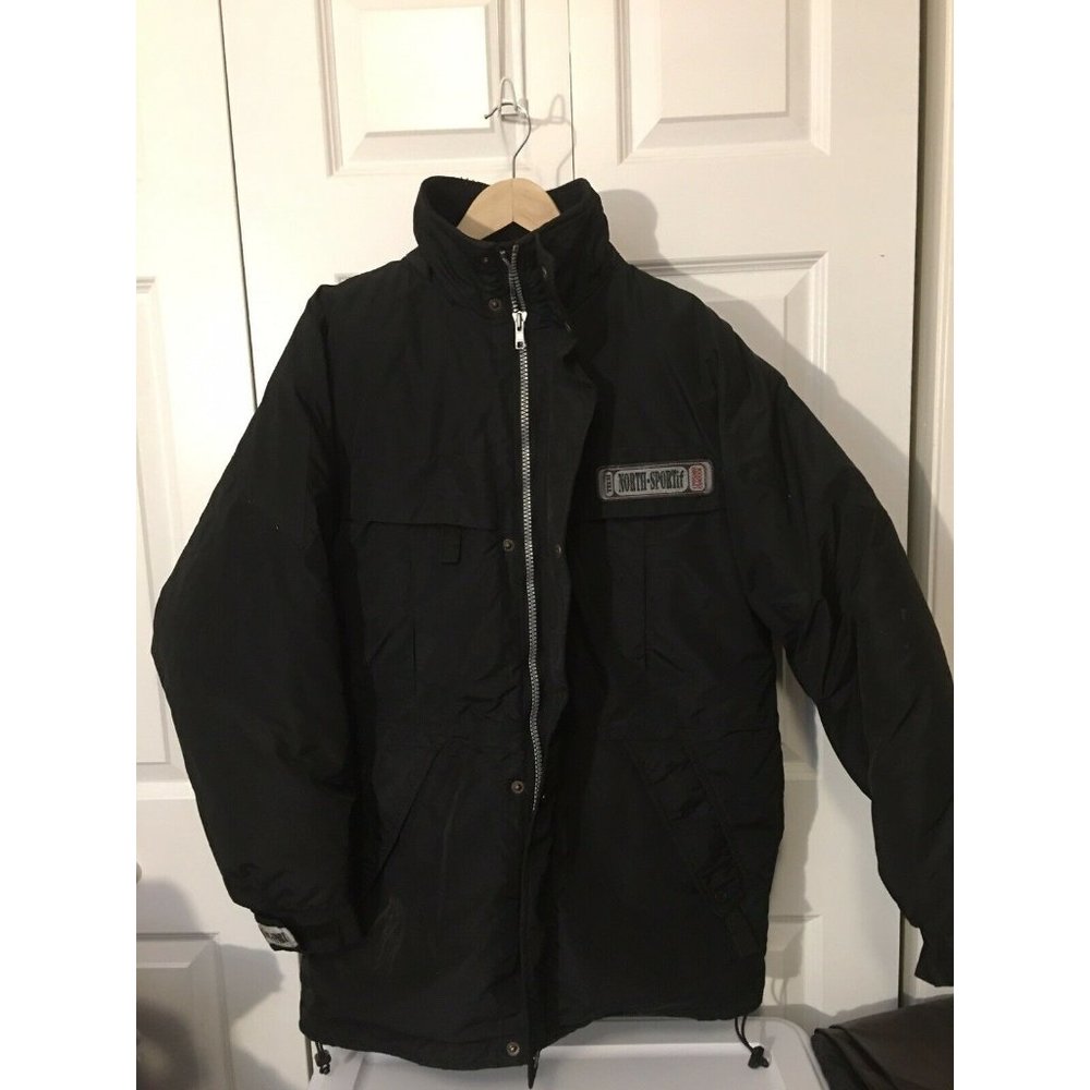 North Sportif Men’s Sz XL‎ Jacket Reversible Puffer Zip Black Snow Jacket